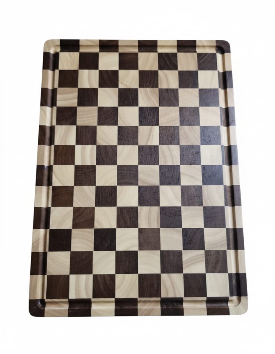 Acacia wood checker cutting board