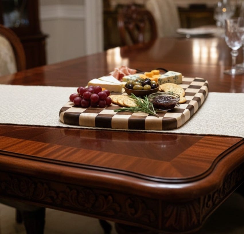 Wood checker board cutting