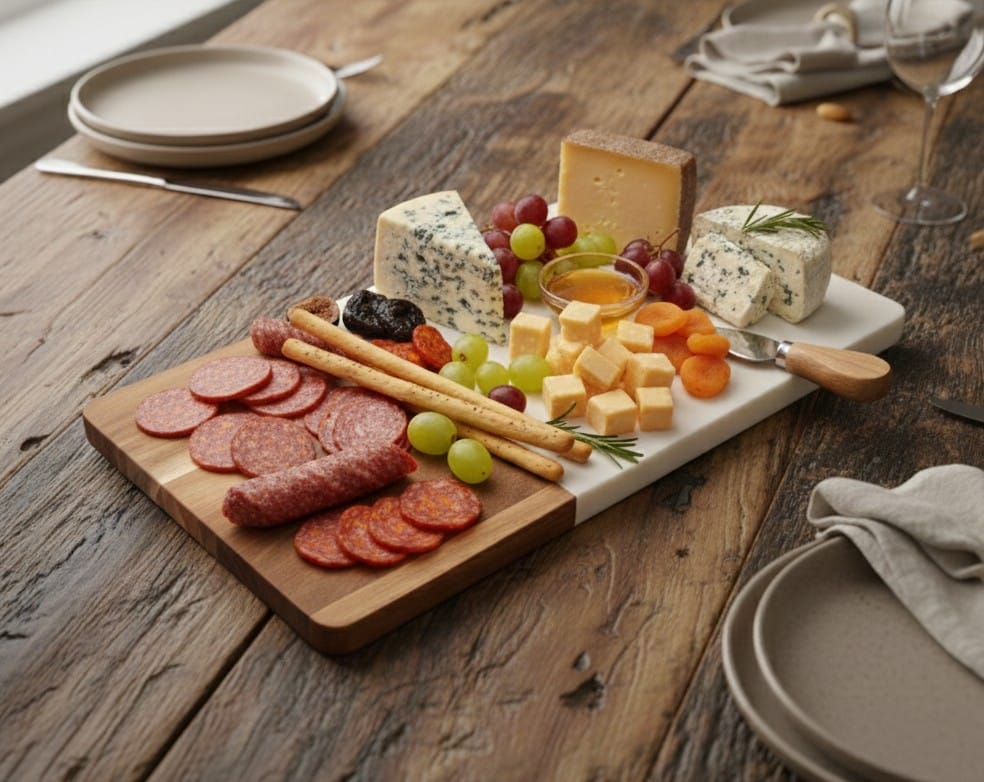 Marble acacia wood cutting board