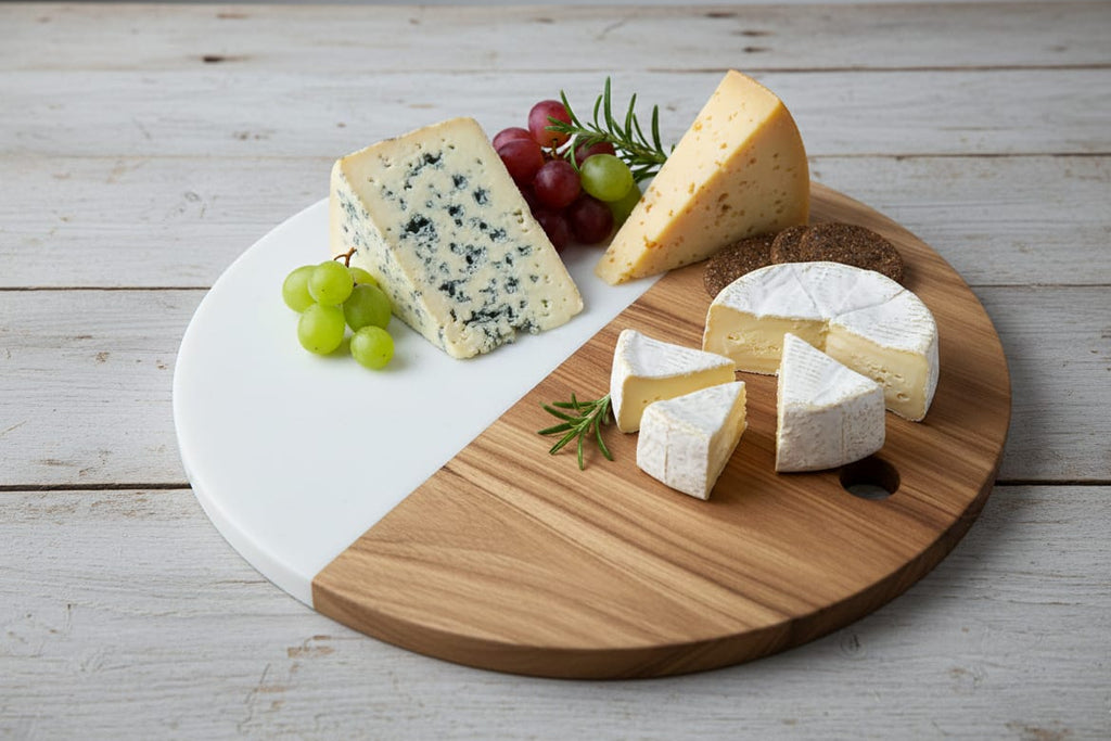 Marble wood Acacia serving board